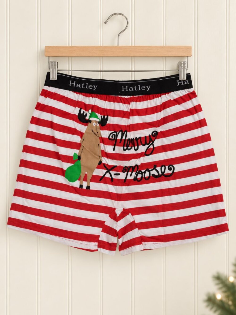 Christmas Boxer Shorts Merry X-Moose Moose Hatley Boxers Men's Medium NEW